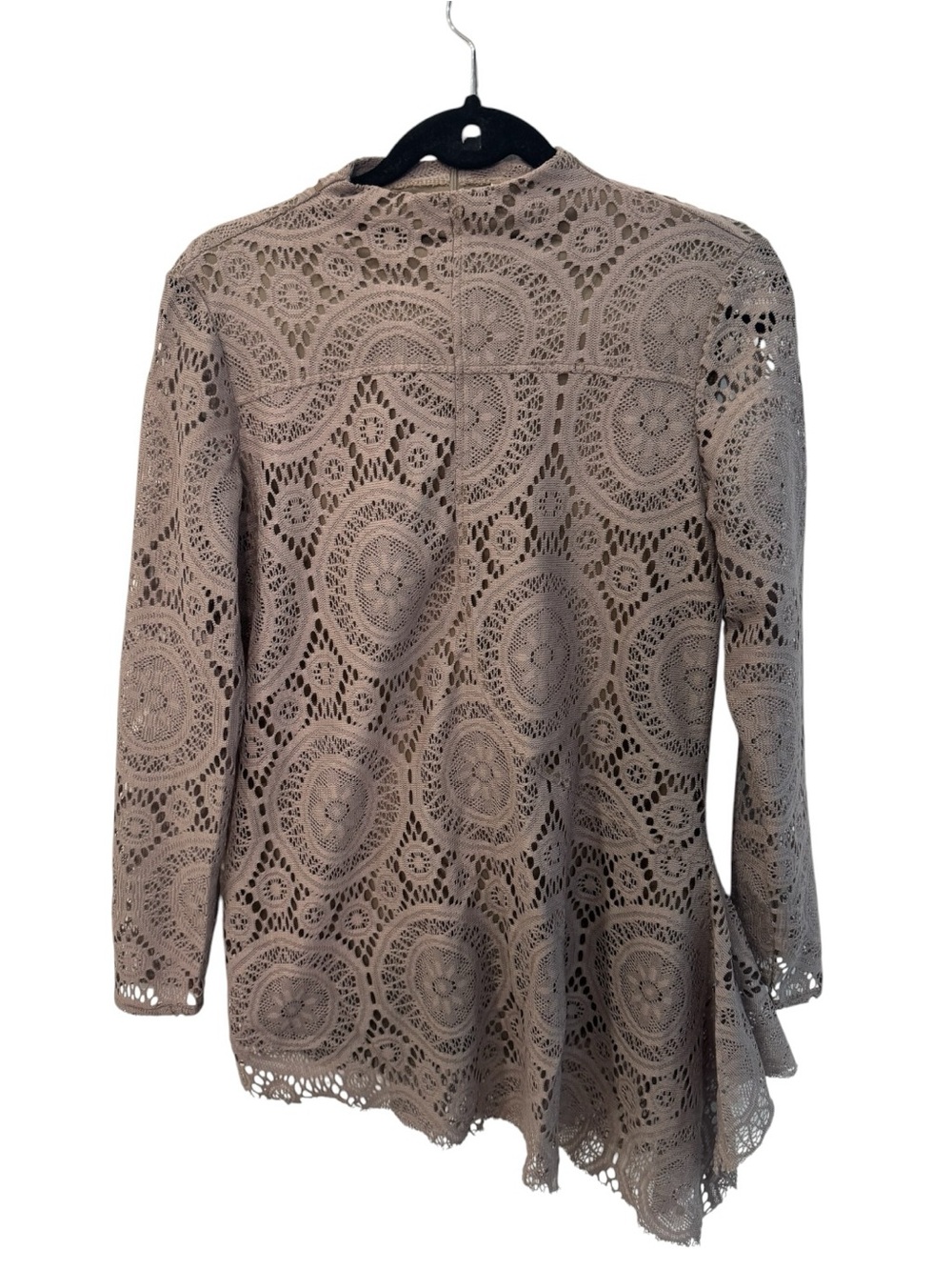 Soft Surroundings "Elyese" Lace Asymmetrical Hem Top women’s size M